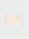 Bandeau Boutis Cotton A-Line Skirt Creme - CELINE - BALAAN 2