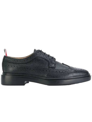 Rubber Sole Longwing Pebble Grain Leather Brogue Loafer Black - THOM BROWNE - BALAAN 1