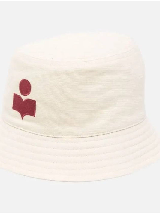 Hailey Embroidered Logo Bucket Hat Ecru Red - ISABEL MARANT - BALAAN 2