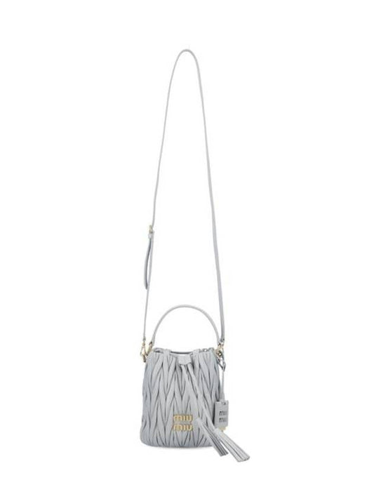 Matelasse Nappa Leather Bucket Bag Cornflower - MIU MIU - BALAAN 1