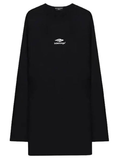 Icon Flat Long Sleeve T-Shirt Black - BALENCIAGA - BALAAN 2