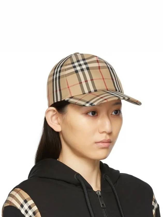 logo applique vintage check ball cap beige - BURBERRY - BALAAN 10