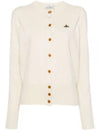 Logo Patch Cardigan Off White - VIVIENNE WESTWOOD - BALAAN 2