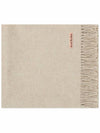 Logo Wool Fringe Scarf Oatmeal Melange - ACNE STUDIOS - BALAAN 3