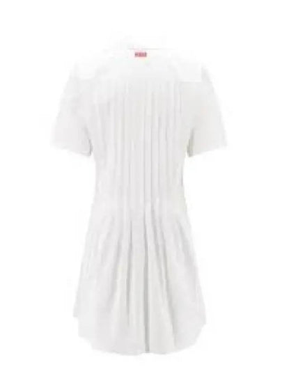 Poplin Shirt Cotton Short Dress White - KENZO - BALAAN 2