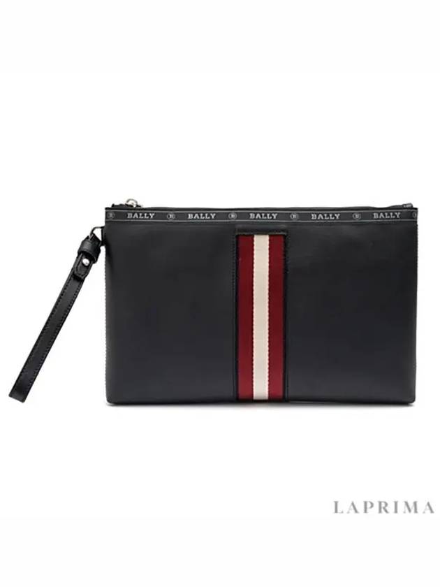 Hartland Leather Clutch Bag Black - BALLY - BALAAN.