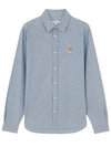 Fox Head Classic Cotton Long Sleeve Shirt Blue - MAISON KITSUNE - BALAAN 2