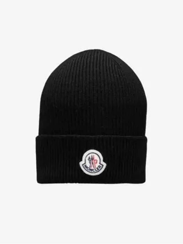 logo patch wool beanie 3B70500 A9342 999 - MONCLER - BALAAN 1