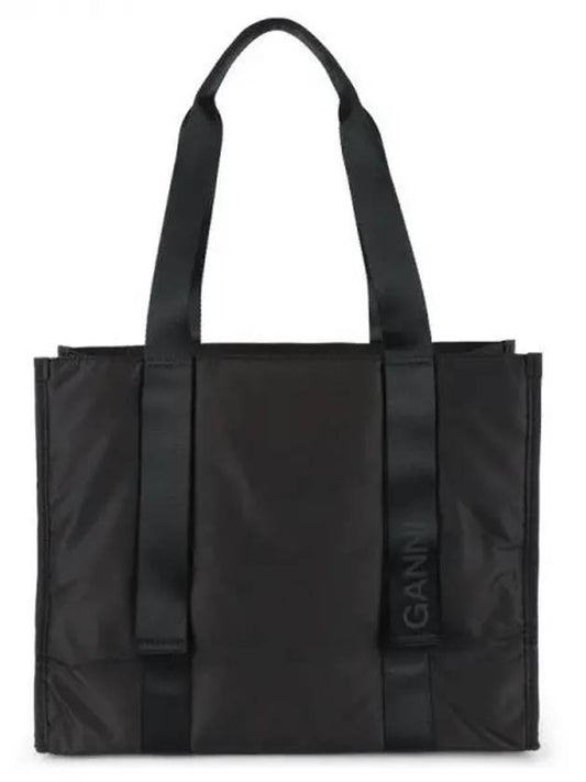 Women's Recycled Tech Medium Tote Bag Black - GANNI - BALAAN 2