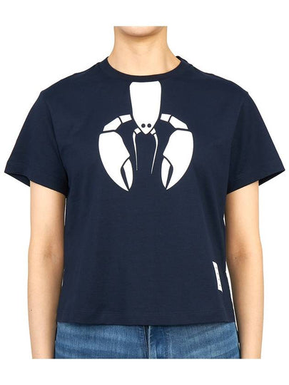 Women's Lobster Icon Short Sleeve T-Shirt Navy - THOM BROWNE - BALAAN 2