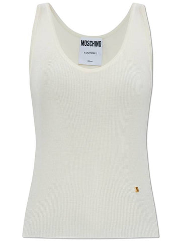 Moschino Wool Top, Women's, Cream - MOSCHINO - BALAAN 1