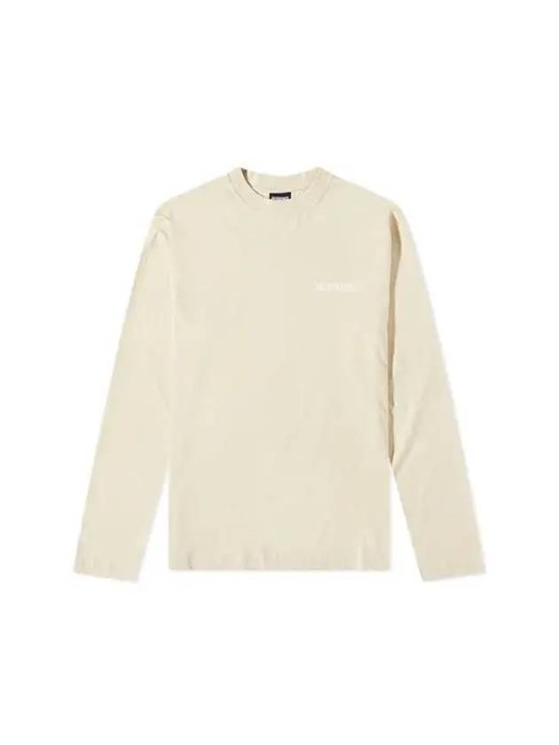 Le Manches Longues Cotton Long Sleeve T-Shirt Beige - JACQUEMUS - BALAAN 2