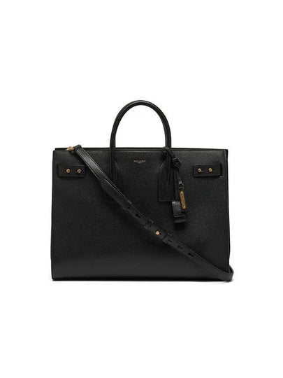 Sac De Jour Thin Large Grain Leather Tote Bag Black - SAINT LAURENT - BALAAN 2