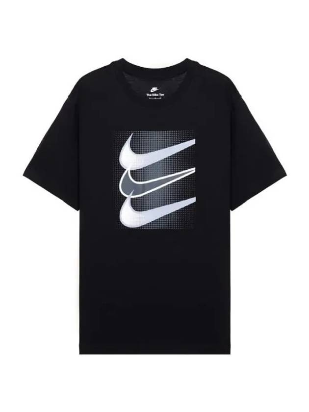 Men's Sportswear Swoosh 12MO Short Sleeve T-Shirt Black - NIKE - BALAAN 1