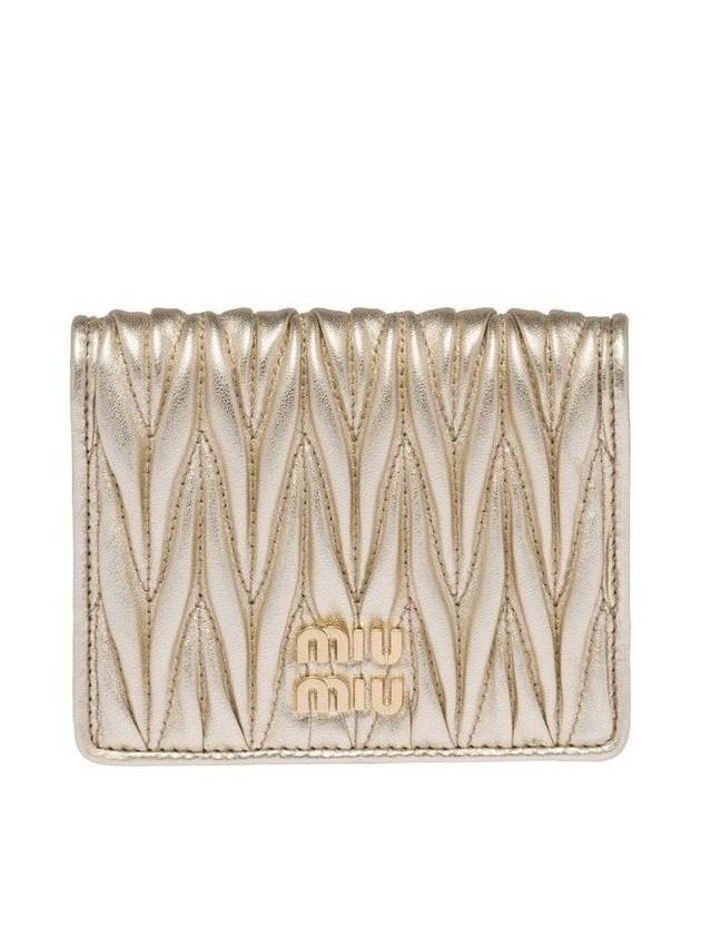 Matelasse Leather Half Wallet Gold - MIU MIU - BALAAN 2