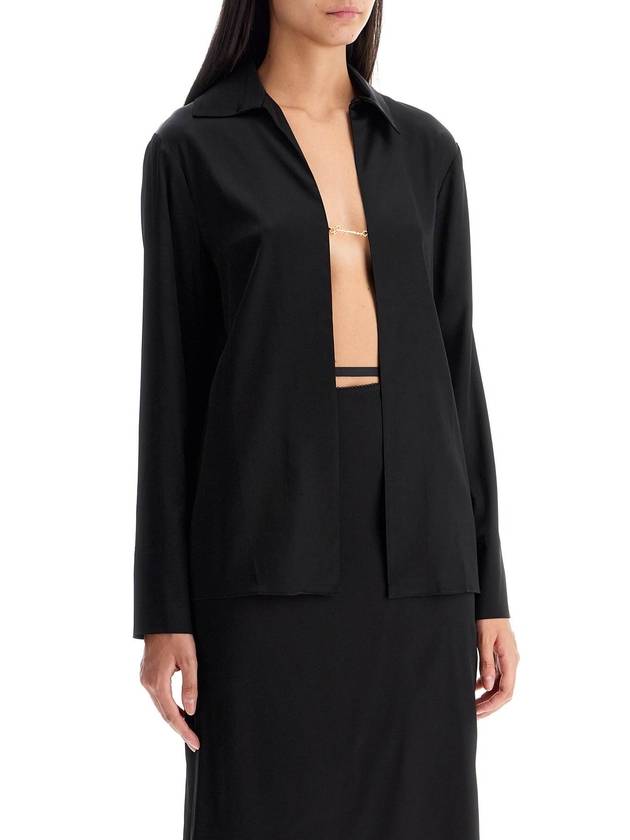 La Chemise Notte Open Charm Logo Shirt Black - JACQUEMUS - BALAAN 3