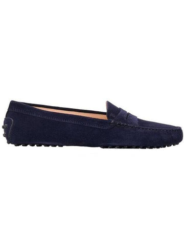 Gomini Suede Driving Shoes Blue - TOD'S - BALAAN.