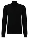 Embroidered Logo Virgin Wool Turtleneck Black - HUGO BOSS - BALAAN 1