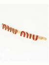 Enamel Metal Hair Clip Gold Red - MIU MIU - BALAAN 2