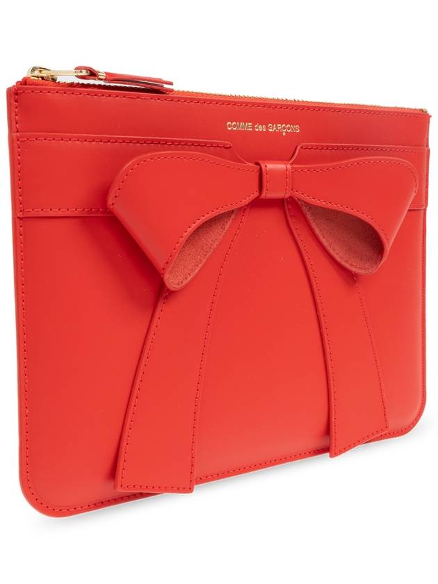 Comme Des Garçons Leather Pouch, Women's, Red - COMME DES GARCONS - BALAAN 4