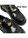 Brushed Leather Penny Loafers Black - MIU MIU - BALAAN 6