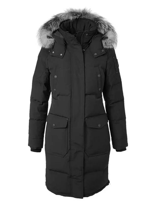 Women's Onyx Causapscal Padding Frost Fox Fur Black - MOOSE KNUCKLES - BALAAN 1