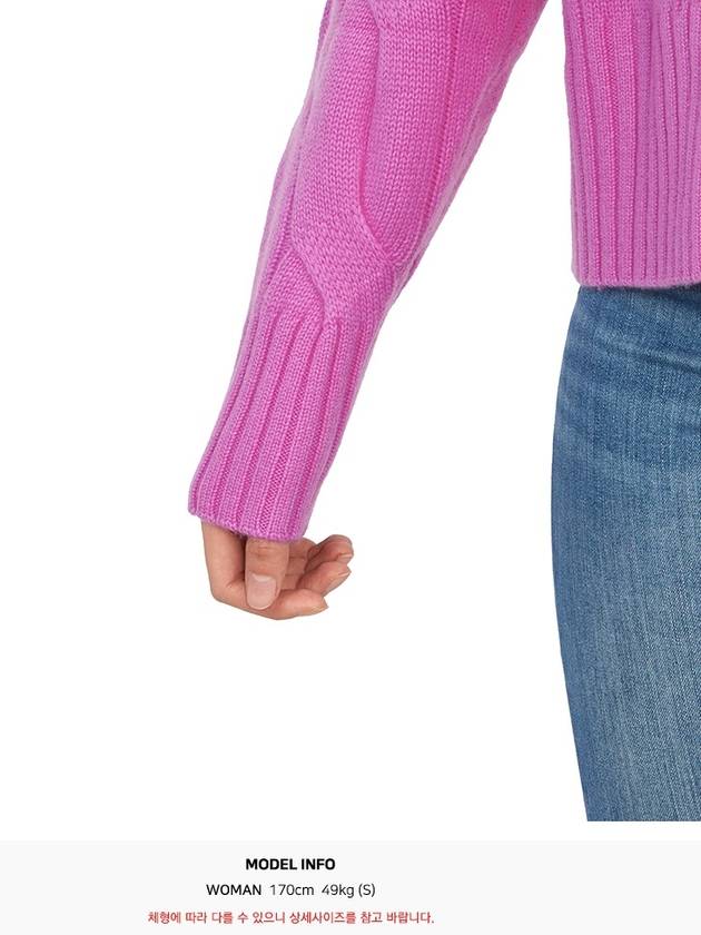 Women's Relaxed Fit Wool Cashmere Turtleneck Pink - MAX MARA - BALAAN.