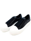 Women's Deck Plimsoll Leather Low Top Sneakers Black - ALEXANDER MCQUEEN - BALAAN 3