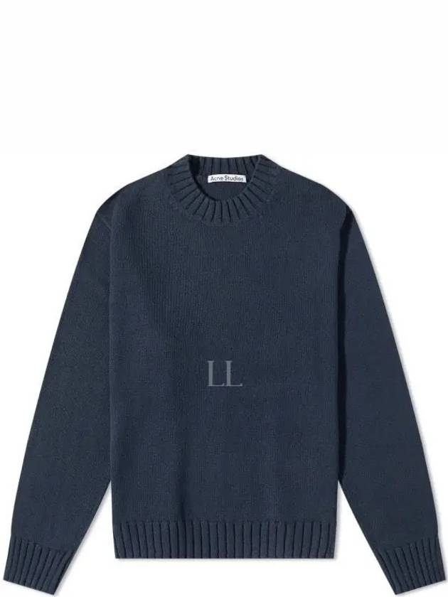 Organic Crewneck Knit Top Midnight Blue - ACNE STUDIOS - BALAAN 2