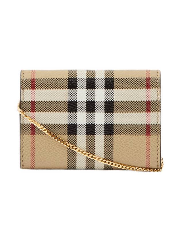 Check Detachable Chain Strap Wallet Archive Beige - BURBERRY - BALAAN 3