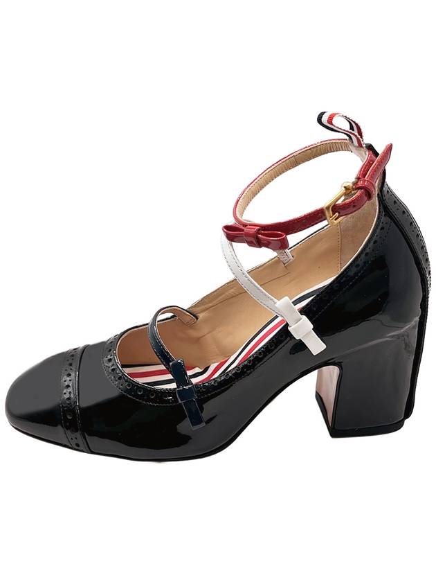 Soft Patent Bow Strap Court Pumps Black - THOM BROWNE - BALAAN 4