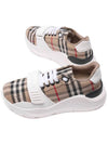 Vintage Check And Leather Sneakers White Archive Beige - BURBERRY - BALAAN 7