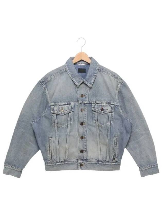 Oversized Fit Denim Jacket Sky Blue - SAINT LAURENT - BALAAN 2