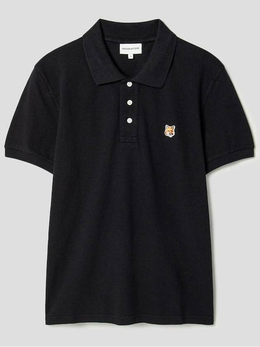 Fox Head Patch Cotton Polo Shirt Black - MAISON KITSUNE - BALAAN 2