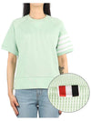 Women's Waffle 4 Bar Raglan Short Sleeve T-Shirt Light Green - THOM BROWNE - BALAAN 2