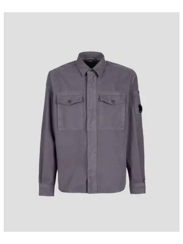 Military Twill Emerald Pocket Long Sleeve Shirt Grey - CP COMPANY - BALAAN 2