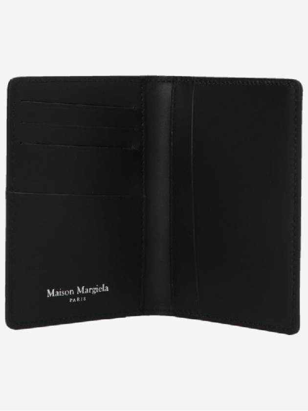 Stitched Bi-Fold Leather Card Wallet Black - MAISON MARGIELA - BALAAN 4