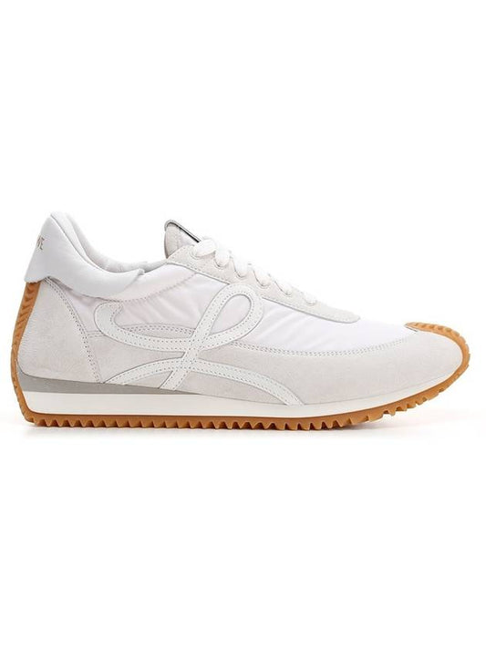 Flow Runner Suede Nylon Sneakers White - LOEWE - BALAAN 1