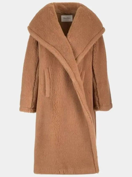 Teddy Bear Oversized Hooded Shearling Coat Camel - MAX MARA - BALAAN 2