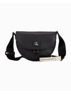 Jeans Tagged Saddle Shoulder Bag Black - CALVIN KLEIN - BALAAN 1