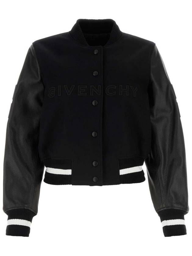 Embossed 4G Emblem Cropped Bomber Jacket Black - GIVENCHY - BALAAN 2