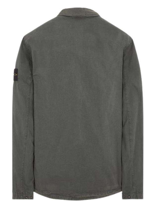 Old Treatment Garment Dyed Overshirt Jacket Dark Green - STONE ISLAND - BALAAN 3