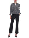 Women's 4 Bar Raglan Wool Polo Cardigan Grey - THOM BROWNE - BALAAN 4