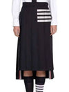 4 Bar Logo Plain Weave Wool Pleated Skirt Navy - THOM BROWNE - BALAAN 3