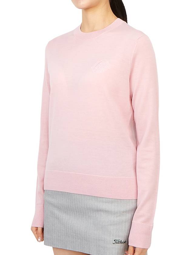 Talk Buddy To Me Crew Neck Merino Wool Knit Top Pink - G/FORE - BALAAN 3