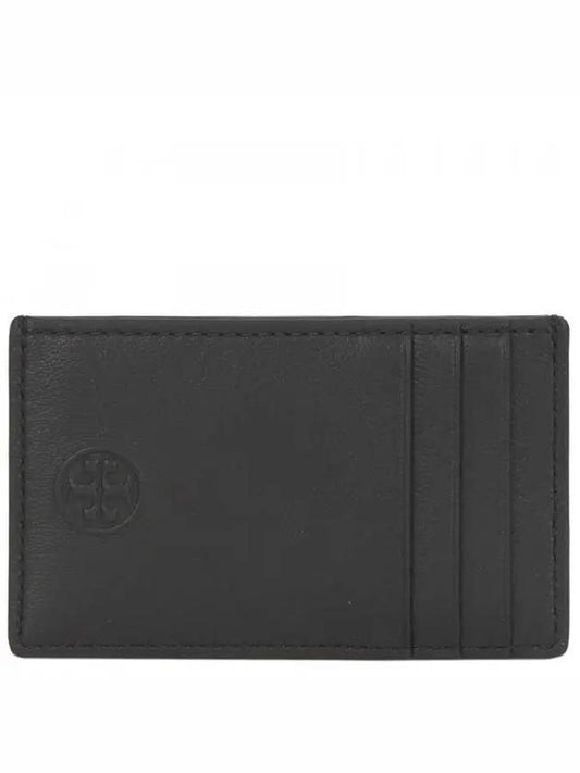 Fleming Leather Card Wallet Black - TORY BURCH - BALAAN 2