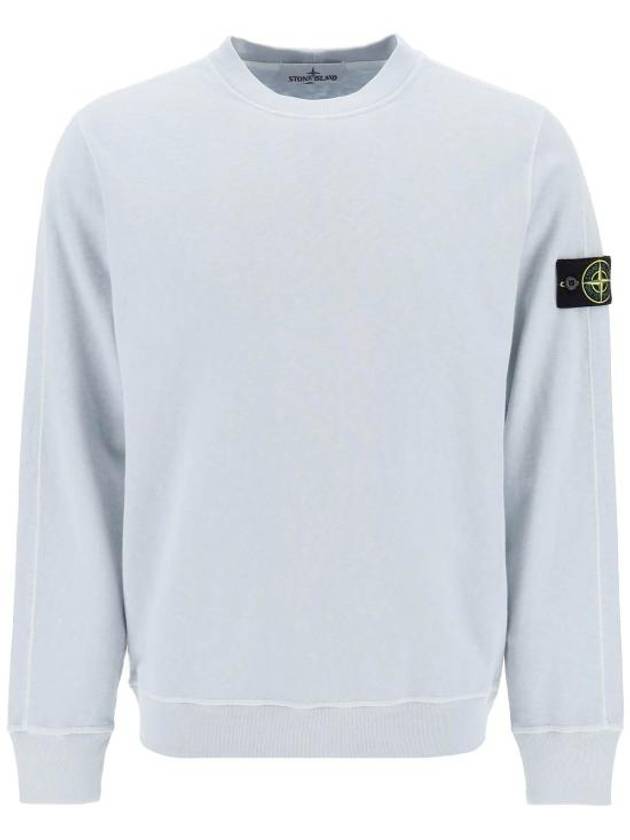 Garment Dyed Malfile Crewneck Sweatshirt Sky Blue - STONE ISLAND - BALAAN 2