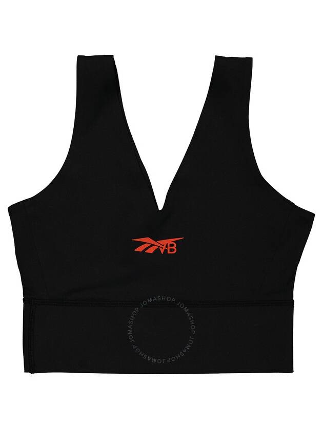 Reebok X Victoria Beckham Black V-Neck Logo Crop Top, Size X-Small - REEBOK - BALAAN 3