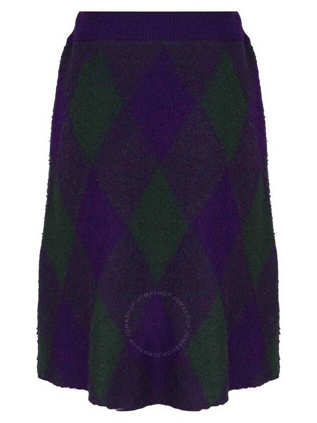 Argyle Wool A-Line Skirt Purple - BURBERRY - BALAAN 3