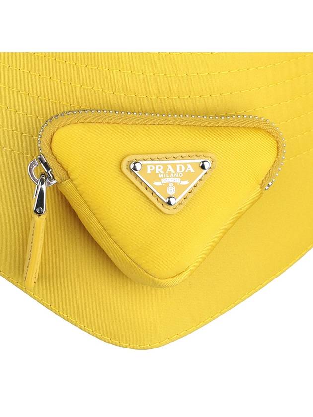 triangle logo pouch re-nylon bucket hat yellow - PRADA - 7